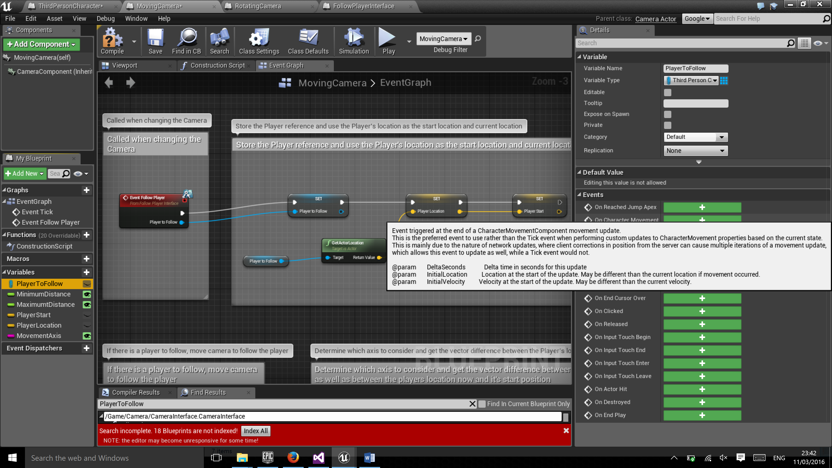 Changing PlayerToFollow Variable